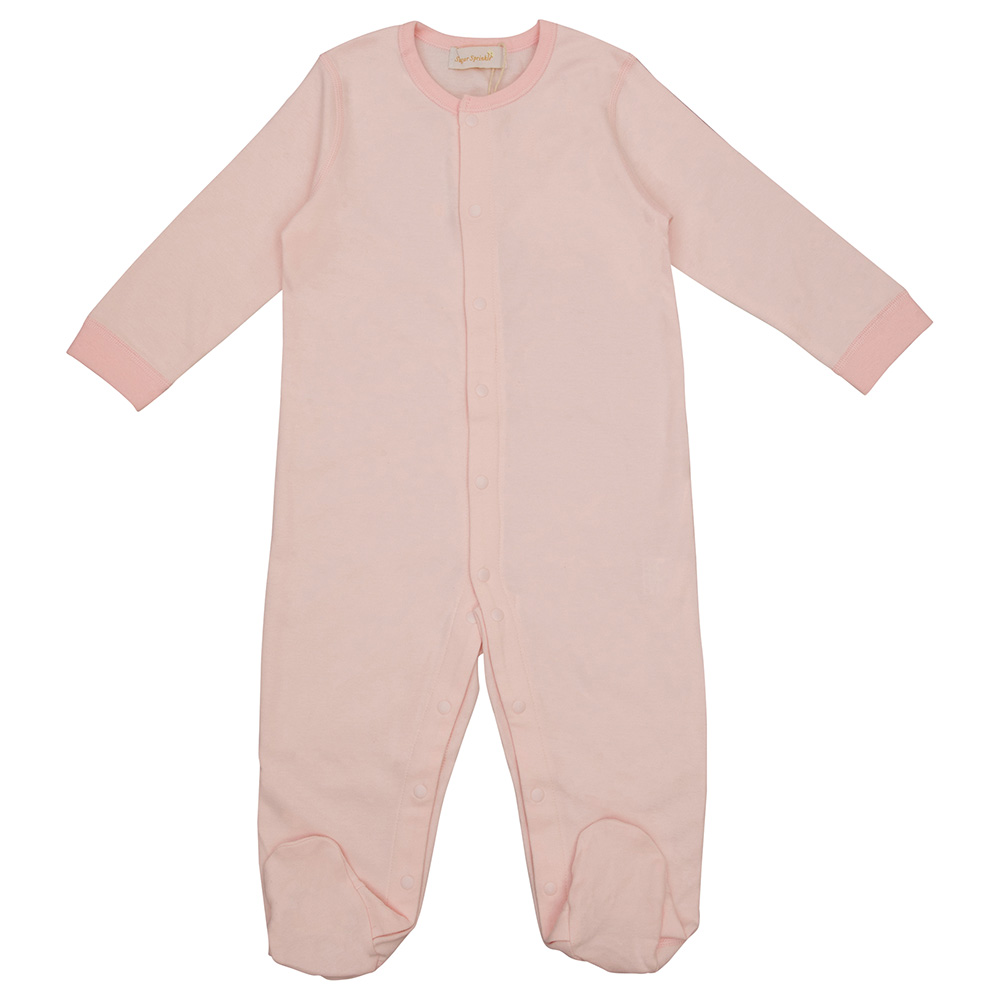 Sugar Sprinkle Angel Wings Organic Cotton Sleepsuit - Baby Pink