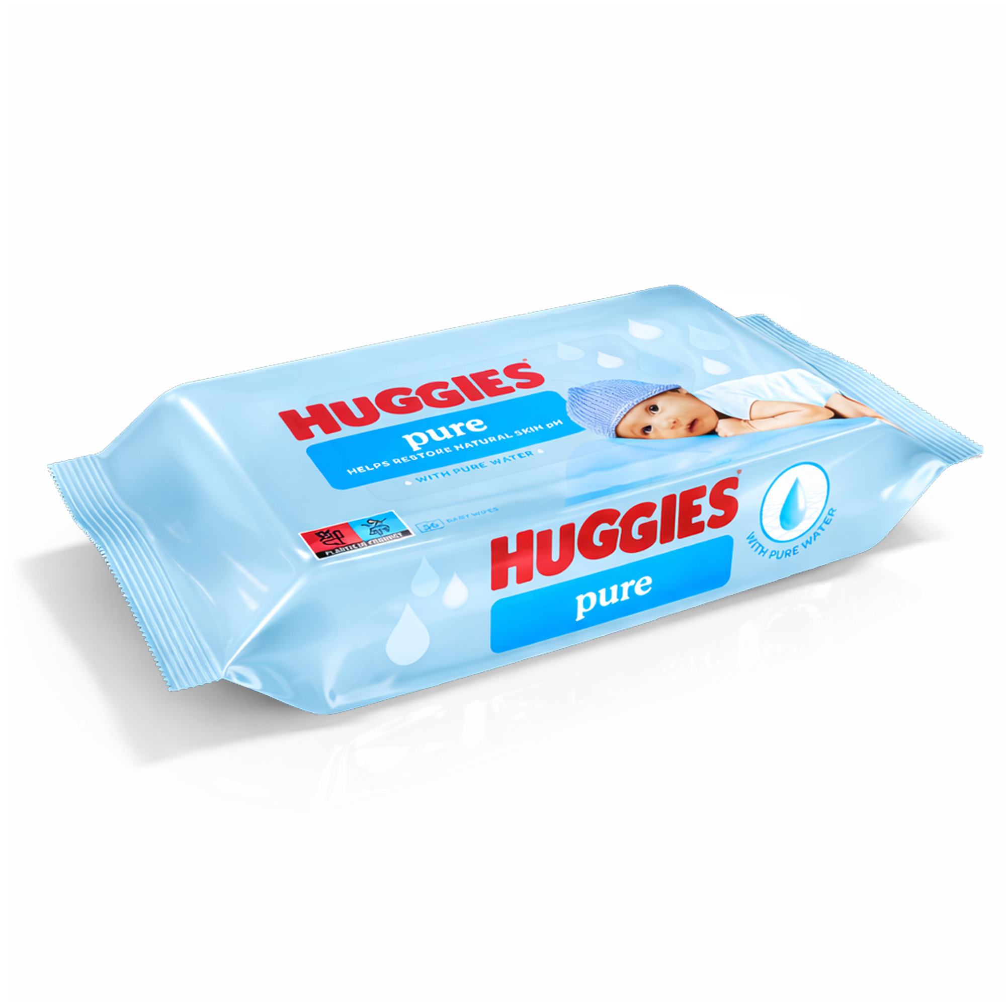 Huggies - Pure Baby Wipes, 99% Pure Water Wipes - Pack of 3 - 168 Wipes