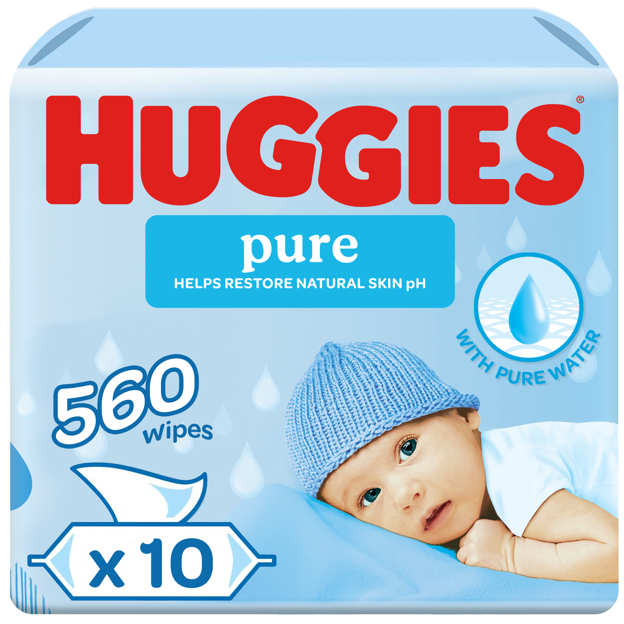 Huggies - 99% Pure Baby Wipes - Pack of 10 - 560 Wipes