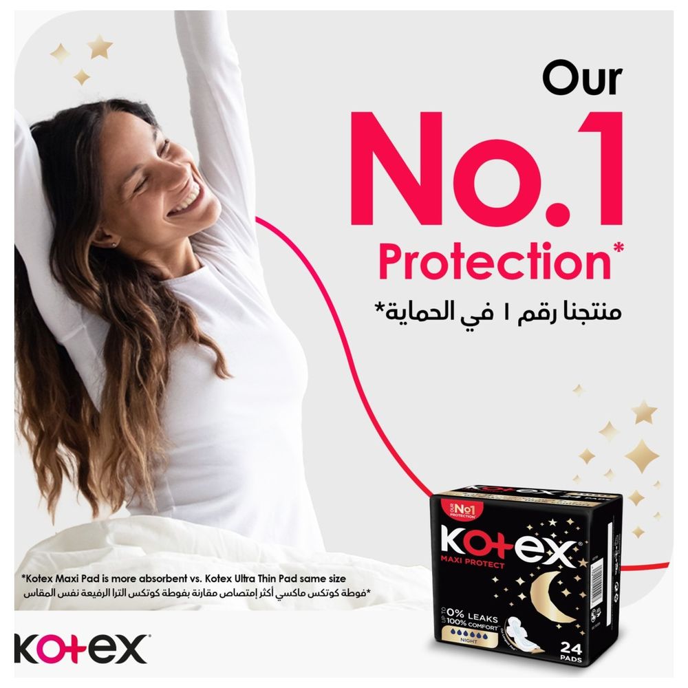 Kotex - Maxi Protect Thick Pads with Wings - 48pcs