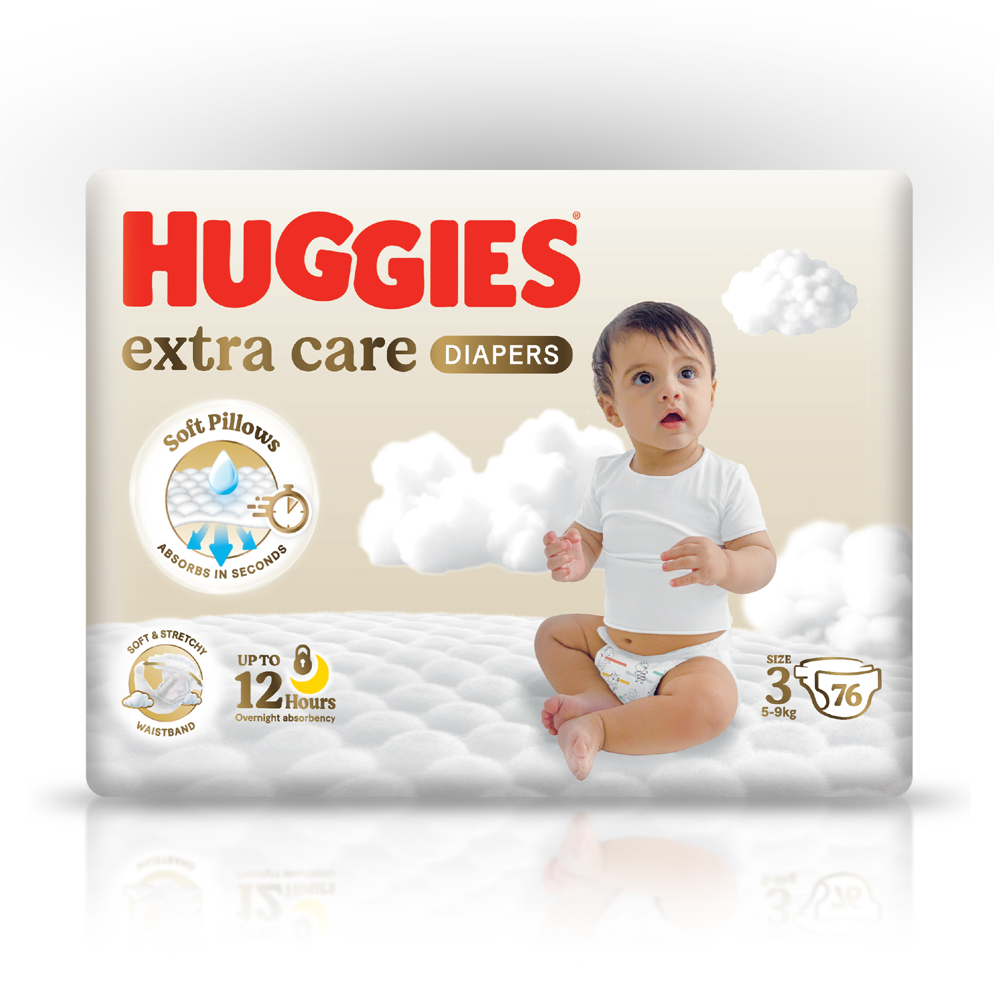Huggies - Extra Care, Size 3, 6-10 kg, Jumbo Pack, 76 Diapers