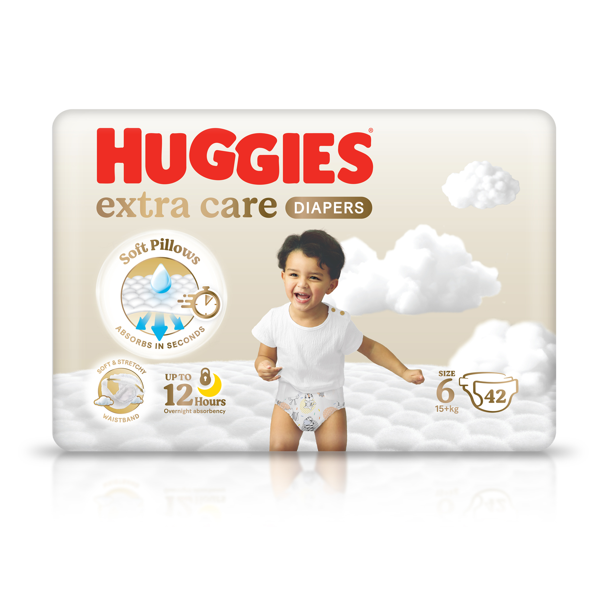 Huggies - Extra Care, Size 6, 15+ kg, Jumbo Pack, 42 Diapers - Packaging May Vary