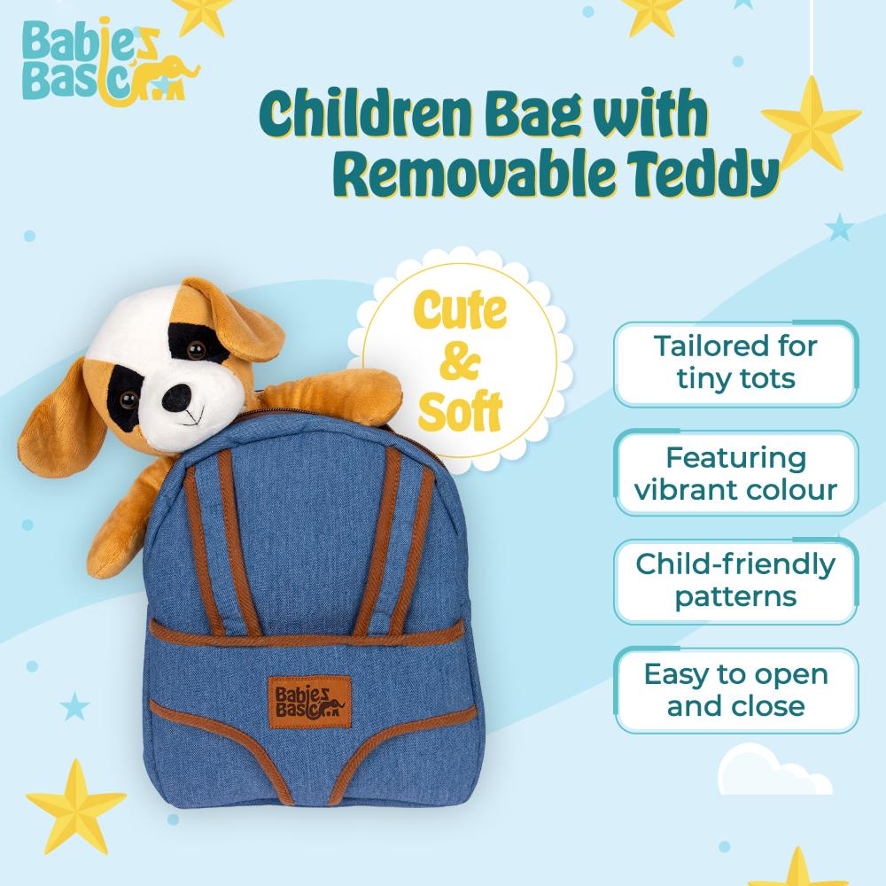Babies Basic Kid/baby Bag with Detachable Teddy Blue/Light - Brown