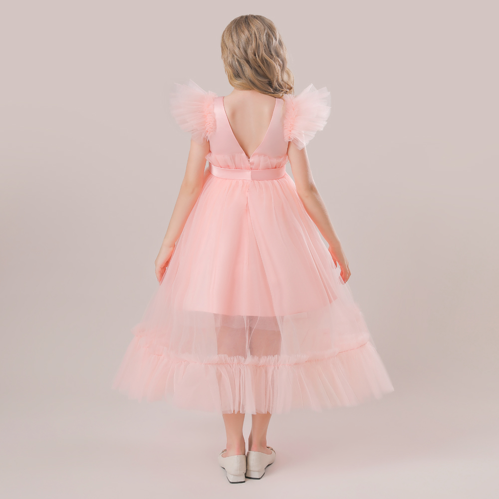Sugar Rush Appliqued Cap Sleeves Party Dress - Pink