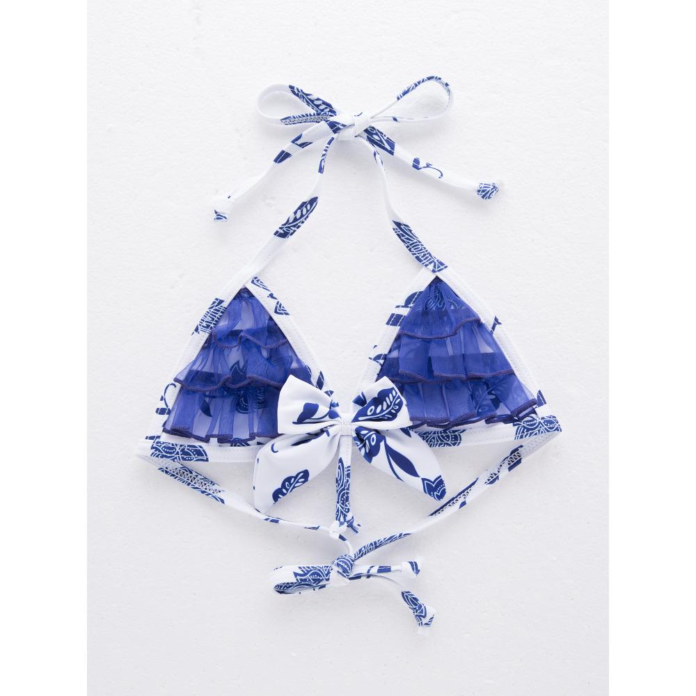 Sugar Rush Floral-themed 2-pc Swimwear & Swimcap - Blue