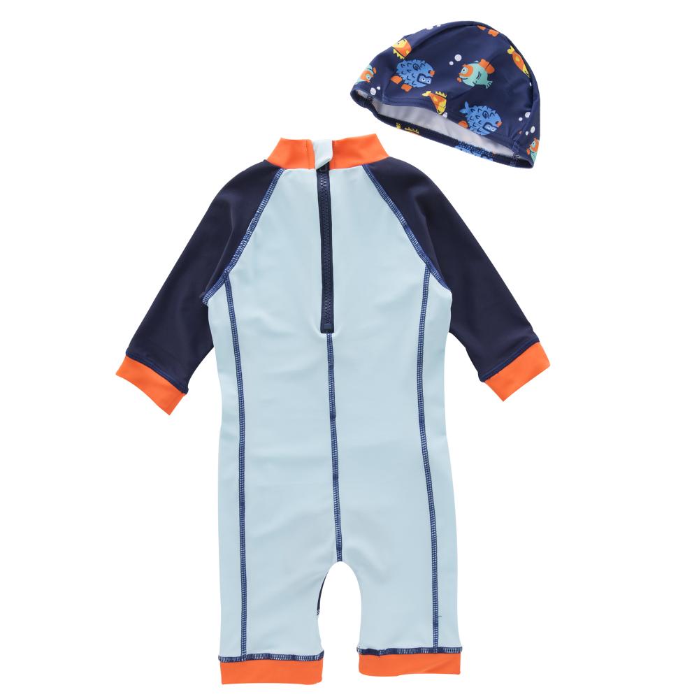 Sugar Rush Fish Print 1-pc Wetsuit & Swimcap