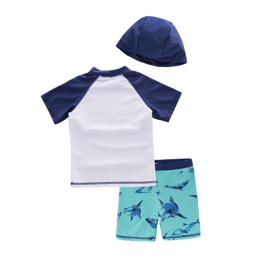 Sugar Rush Shark-themed 2-pc Swimsuit & Swimcap