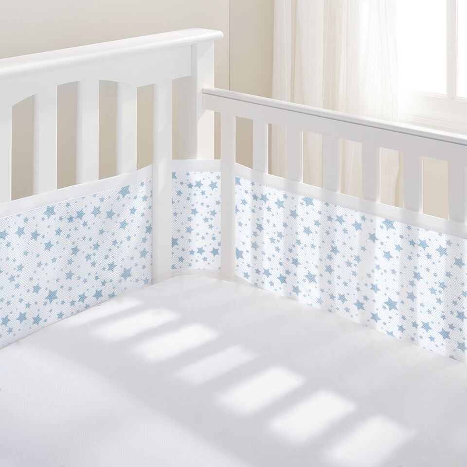 BreathableBaby-Mesh Liner Twinkle Twinkle,White With Blue Star