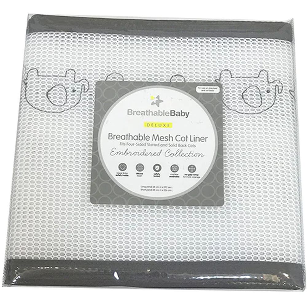 Breathable Baby - 2 Sided Delux Mesh Liner - Elephants