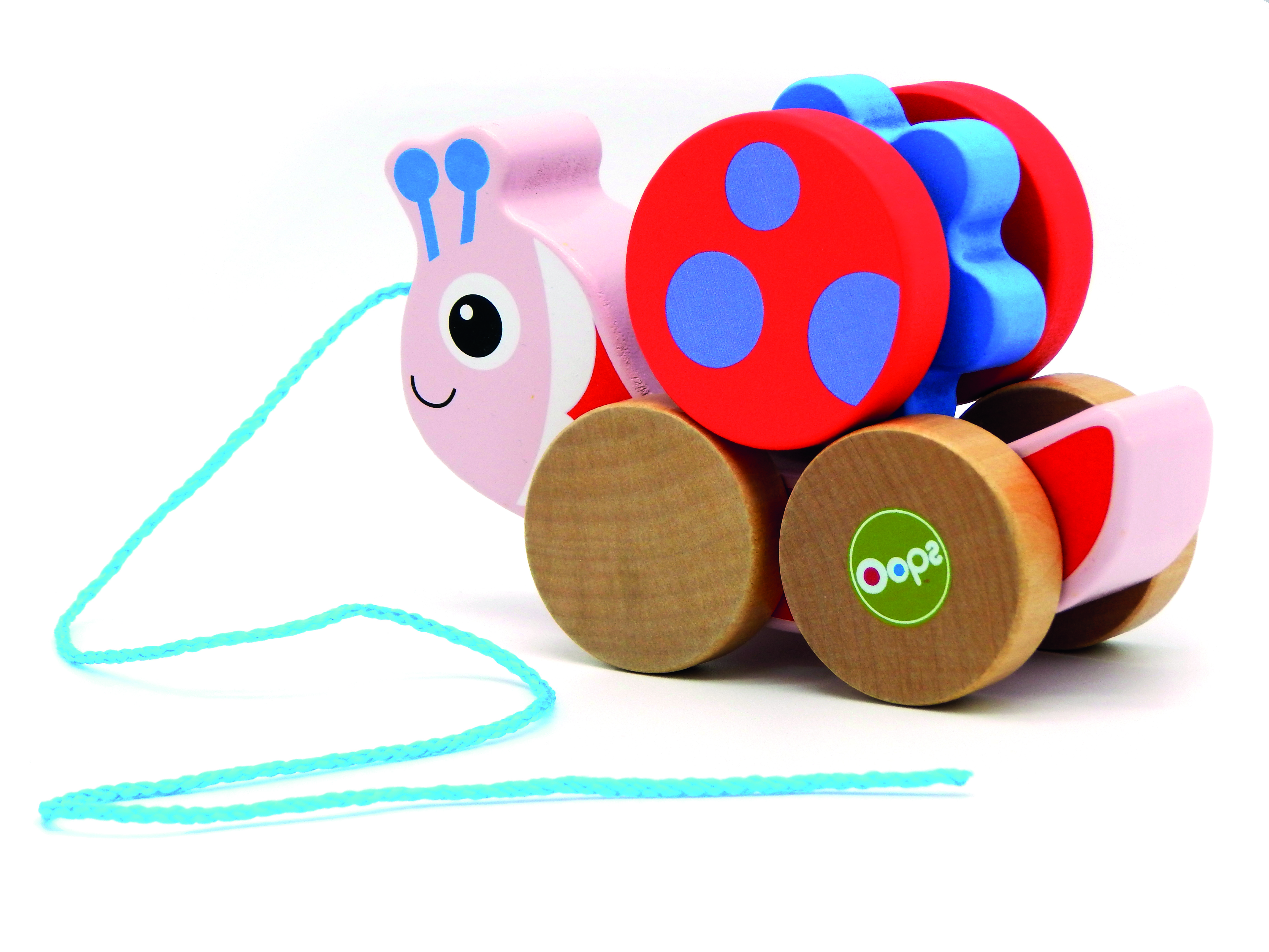 Oops - Pull & Fun - With Detachable Rotating Ball And Rattle - Ladybug