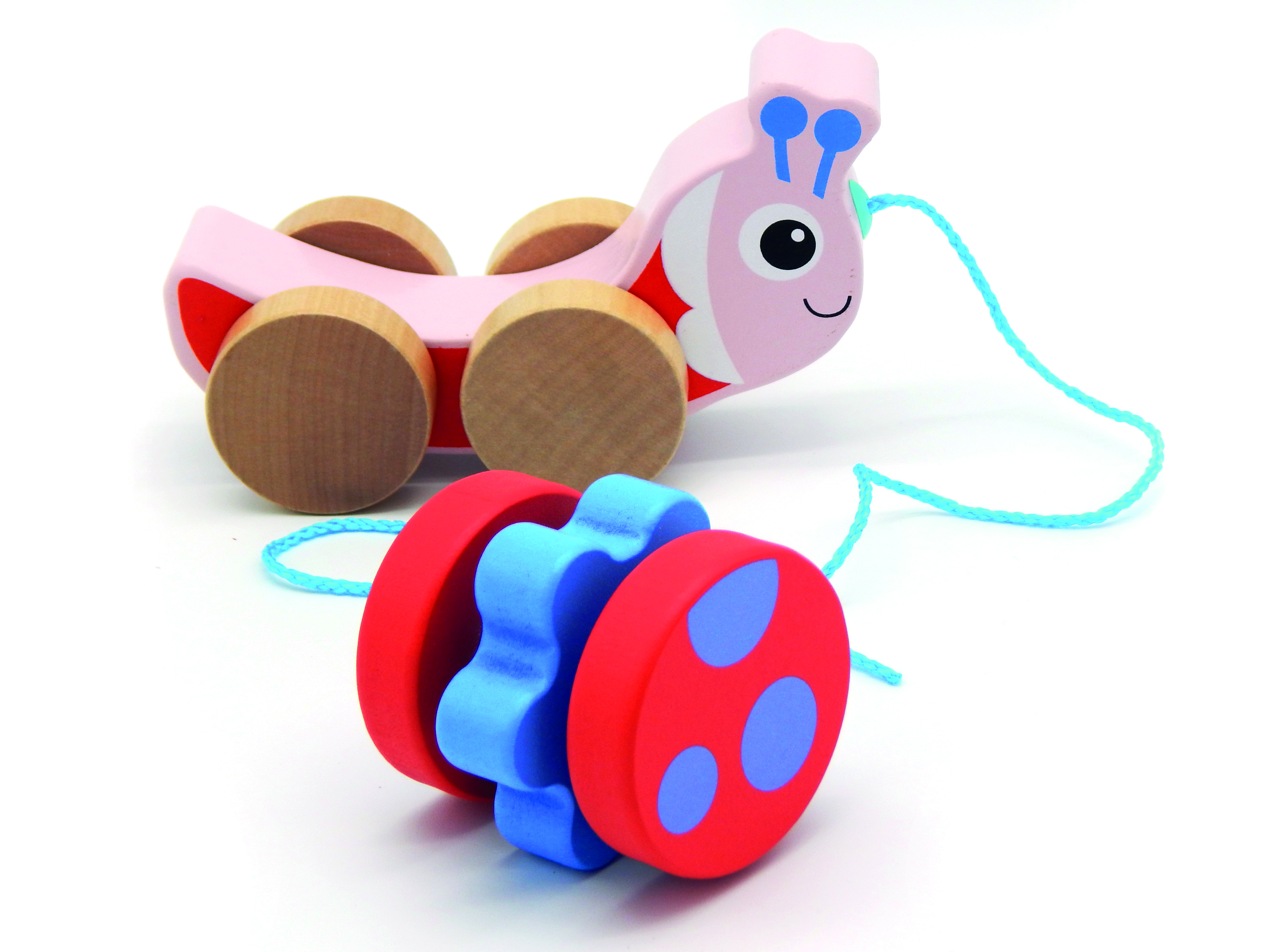 Oops - Pull & Fun - With Detachable Rotating Ball And Rattle - Ladybug
