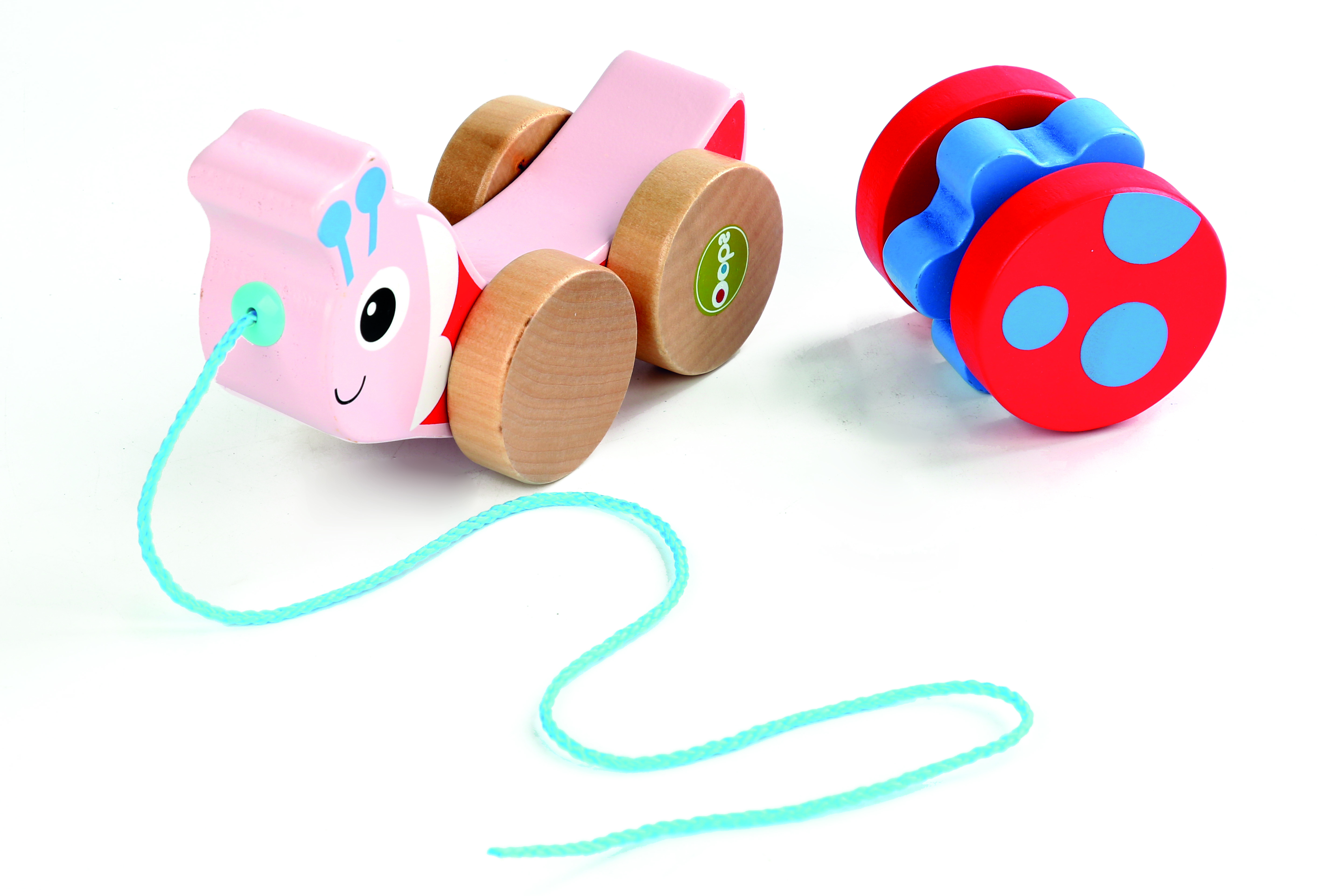 Oops - Pull & Fun - With Detachable Rotating Ball And Rattle - Ladybug