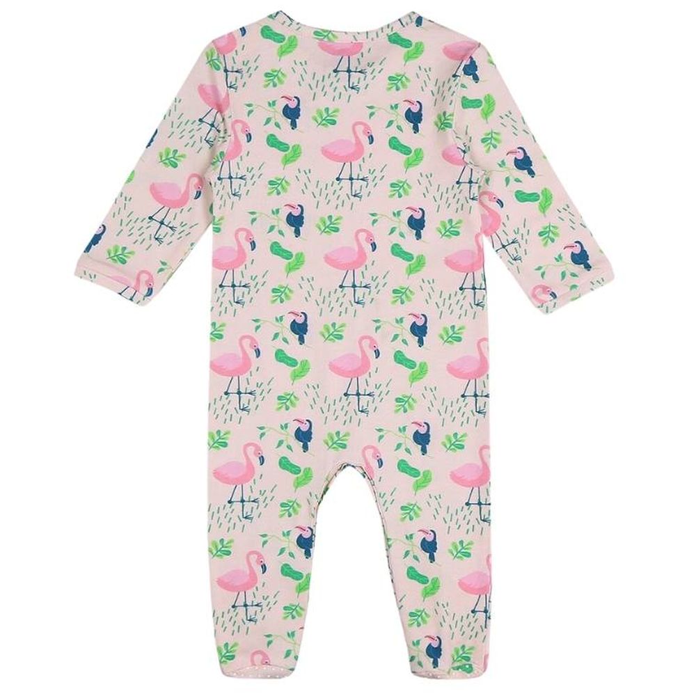 Ola Otter Printed Footie Sleepsuit Flamingo Forest