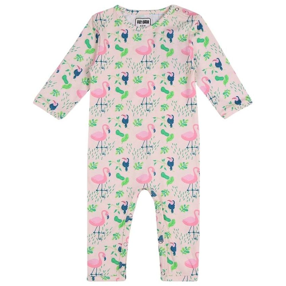 Ola Otter Printed Sleepsuit Flamingo Forest