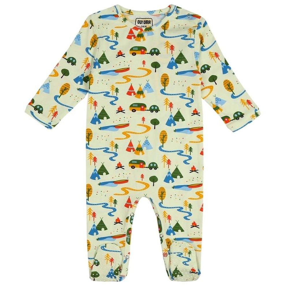 Ola Otter Baby Printed Sleepsuit Happy Camping