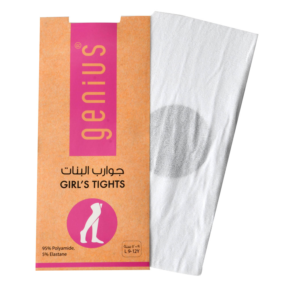 Genius Girls Bow Deign Tights - White