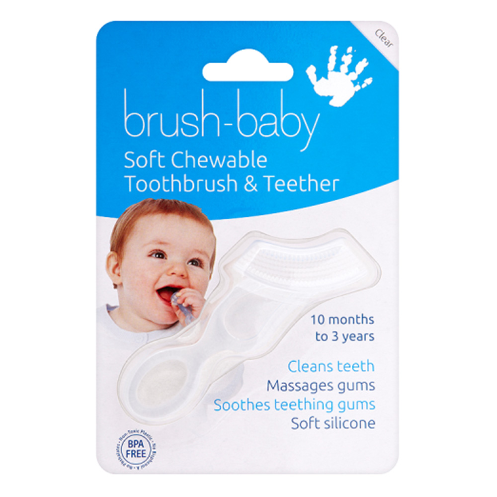 Brush Baby - Soft Teether Brush For Babies And Toddlers - Clear
