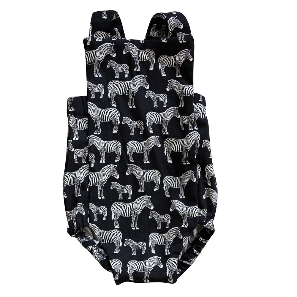 Baby Brave Zebra Baby Bodysuit - Black/White