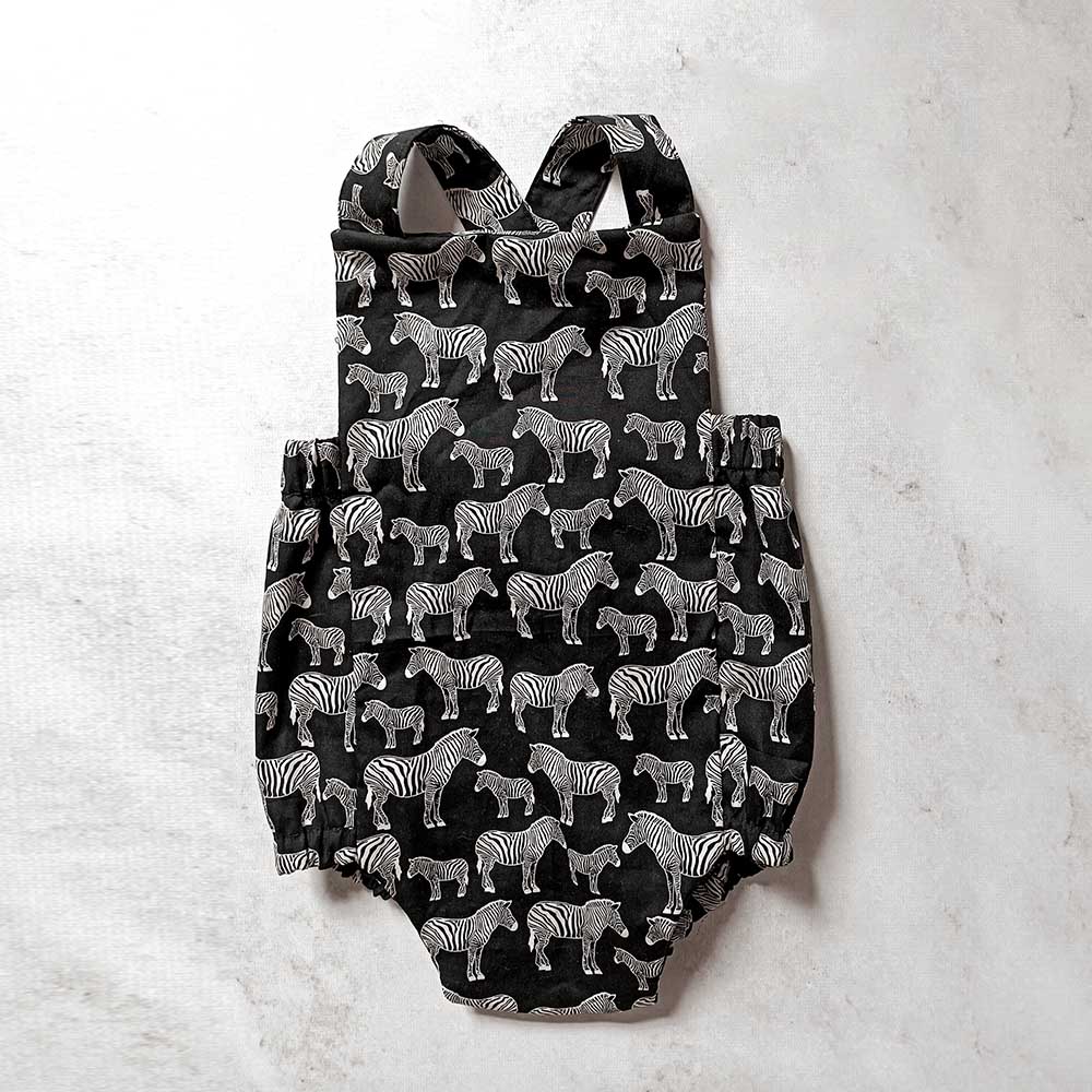 Baby Brave Zebra Baby Bodysuit - Black/White