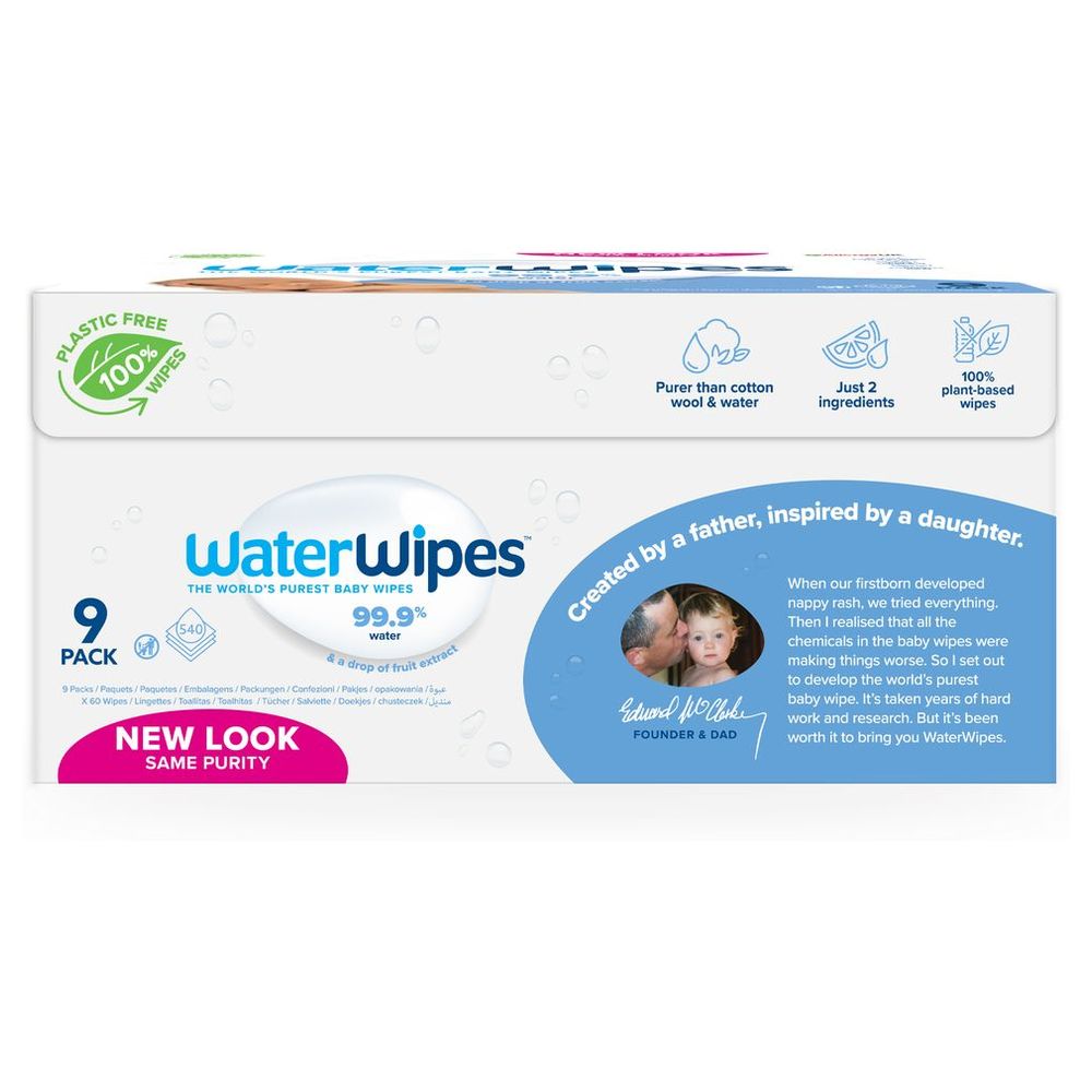 ووتر وايبس - مناديل مبللة أصلية  - ٥٤٠ منديلًا