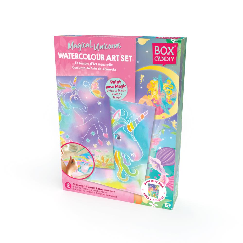 Box Candiy - Magical Unicorns Watercolor Art Set