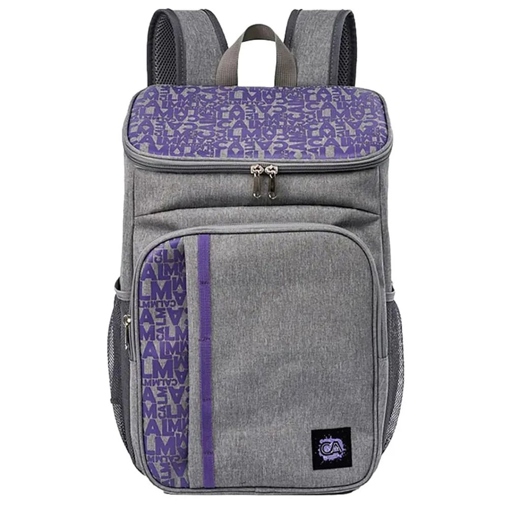 Biggdesign - Moods Up Curious Insulated Lunch Backpack - Grey/Purple - 10.4-Inch/26.5cm