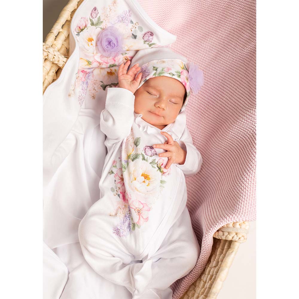 Sofija Mirella Floral Collection Lux Babygrow - White