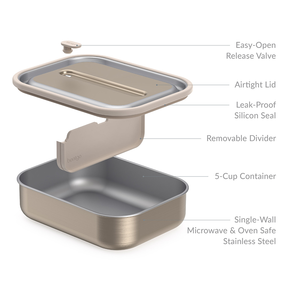 Bentgo - Microsteel Leak Proof Lunch Box - Gold