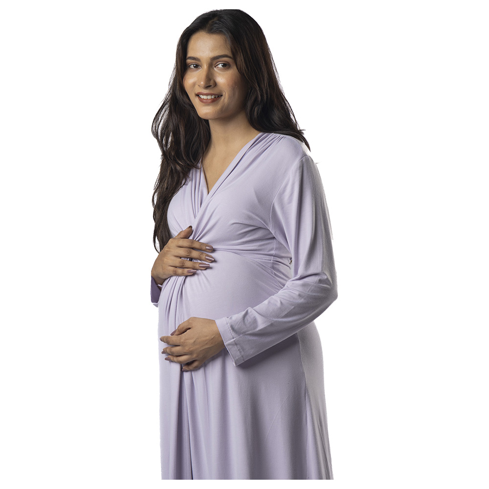 Block Hop - Knotted Dress - Lilac
