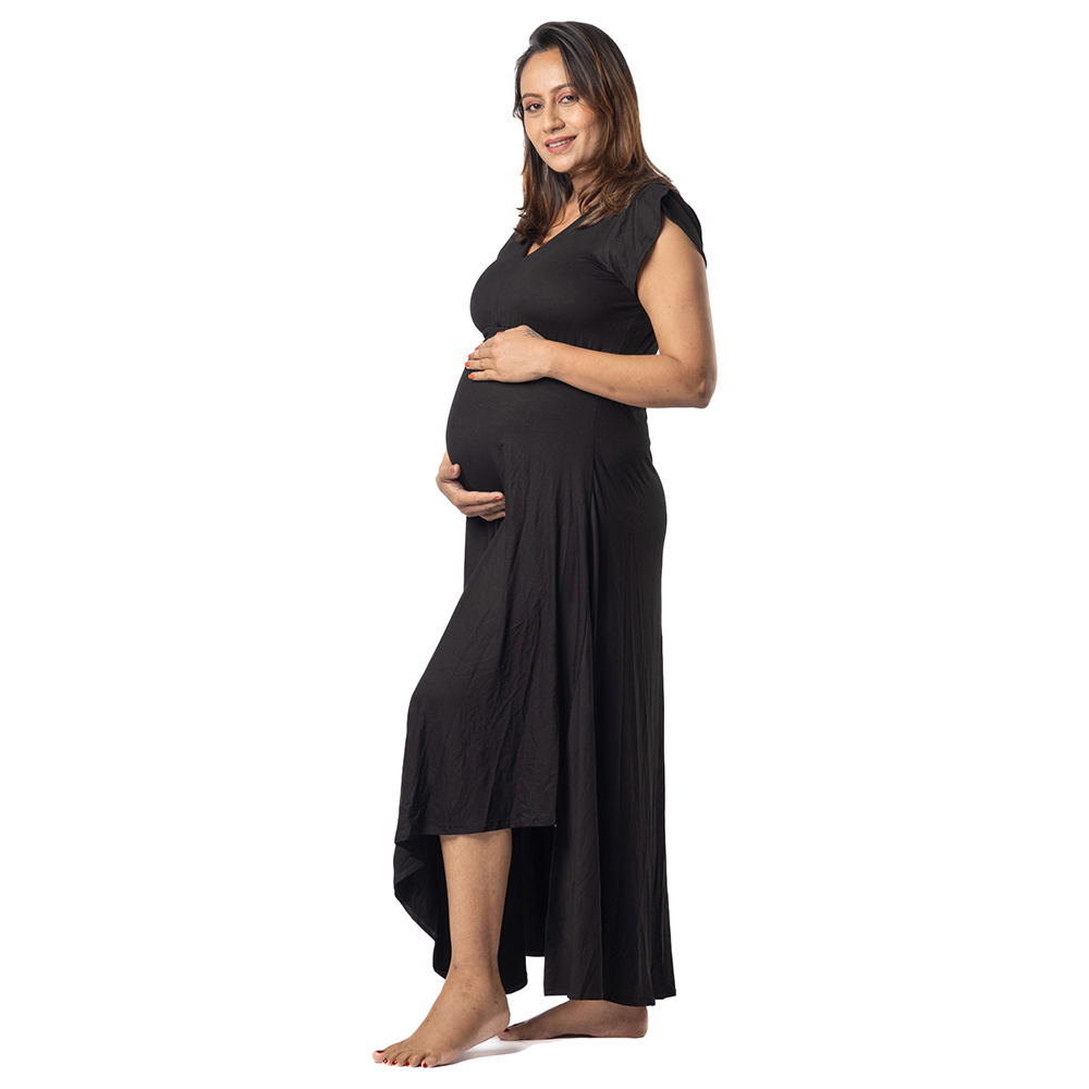 Block Hop - Empire Fit & Flare Dress - Black