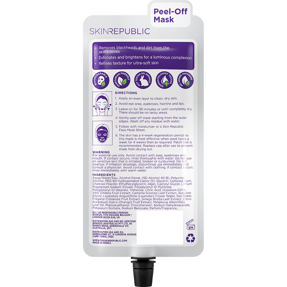 Skin Republic - Charcoal Peel-Off Face Mask 25ml