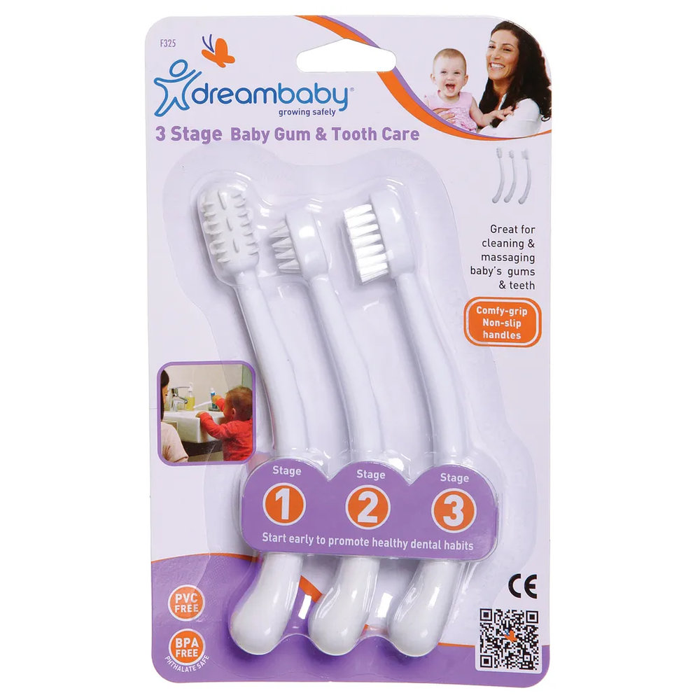 Dreambaby Toothbrush Set 3 Stage White