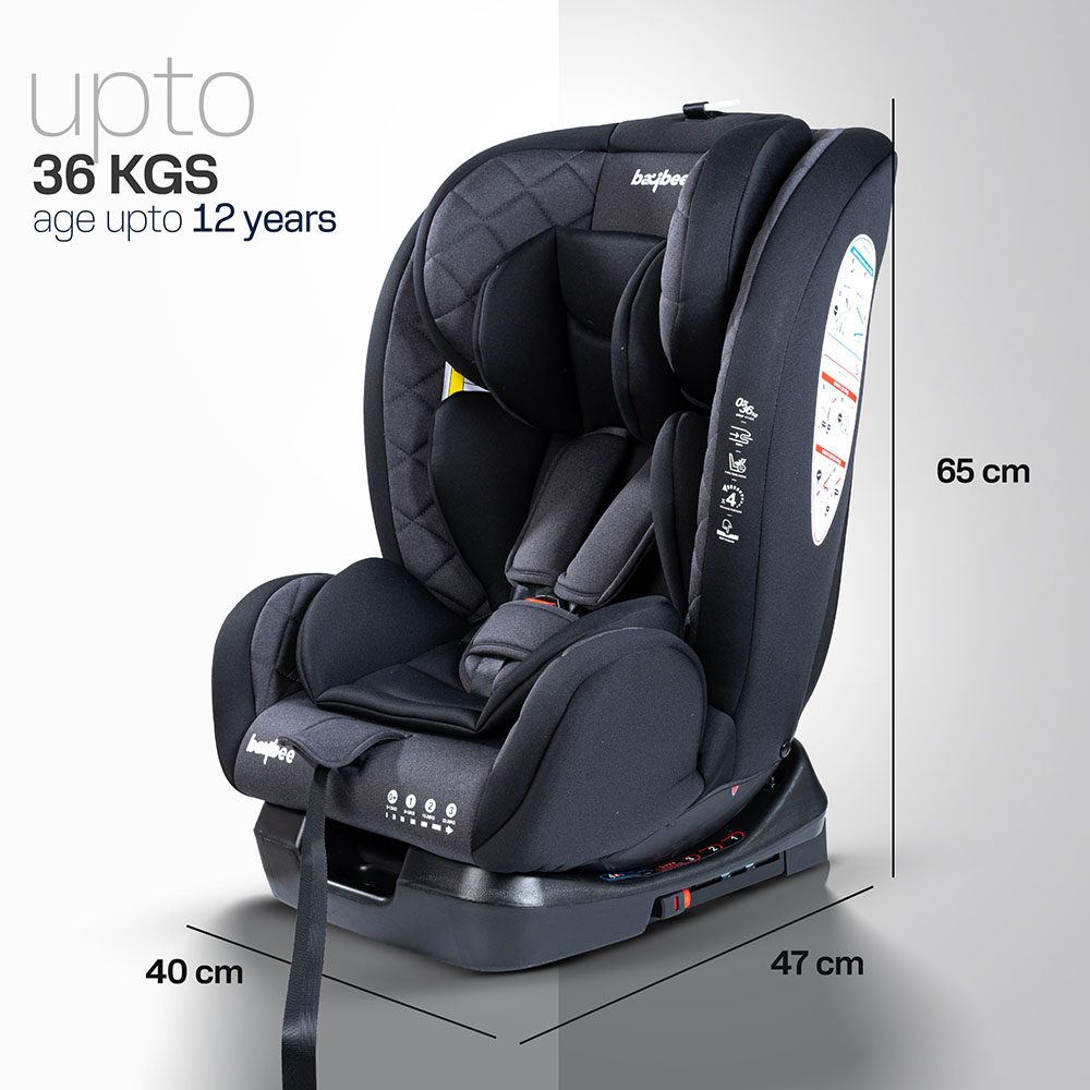Baybee - Convertible Baby Car Seat With Isofix - Black