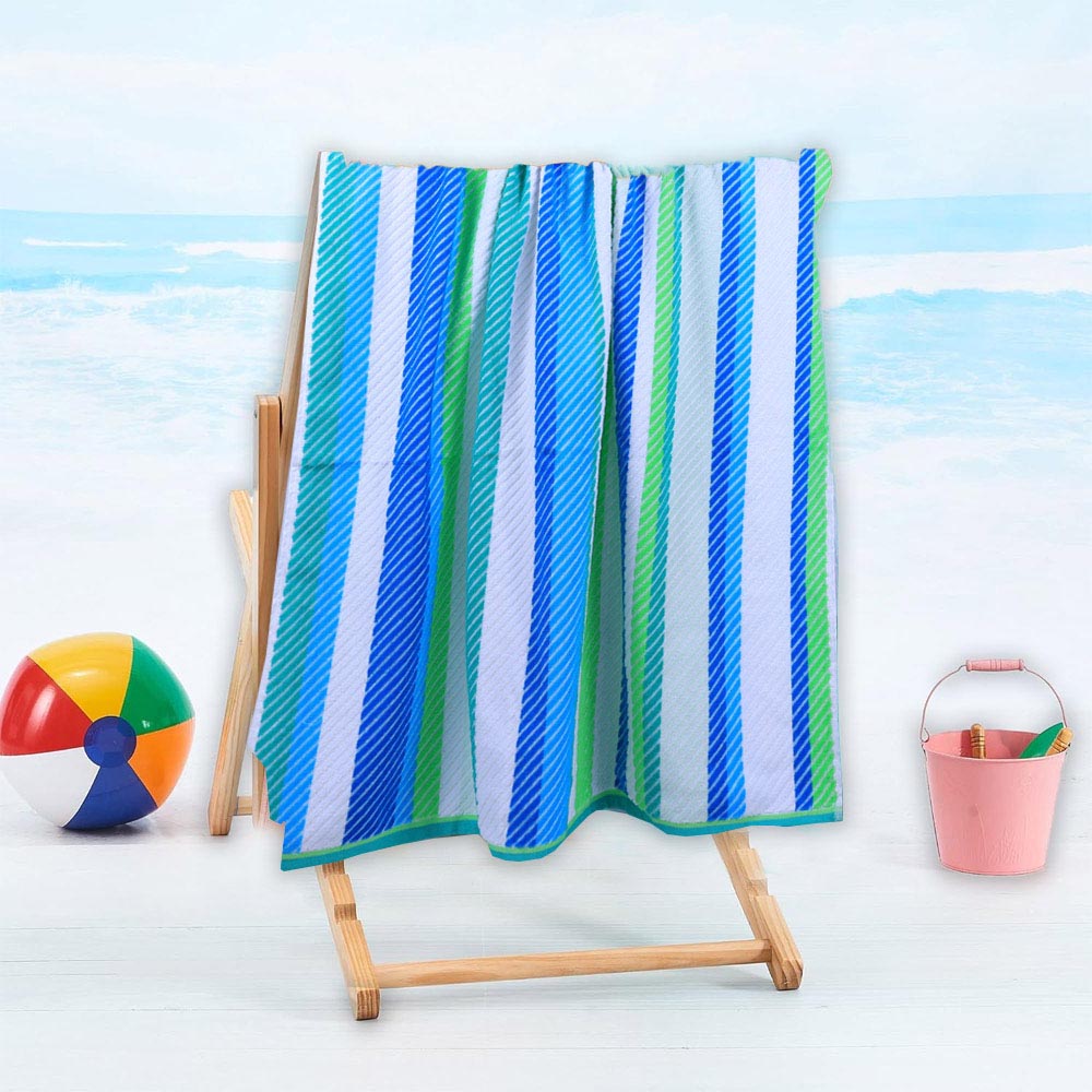 Byft Cotton Jacquard 86x162cm Cool Stripe Beach Towel