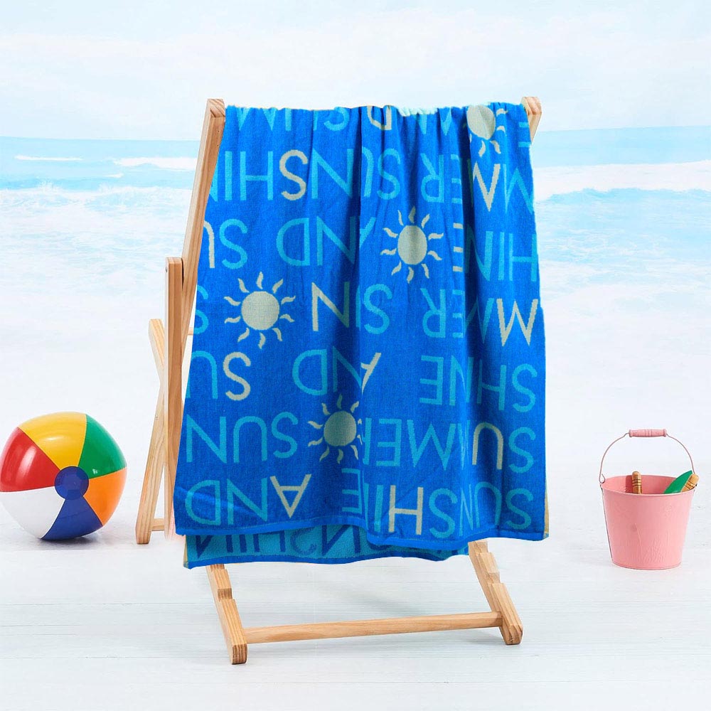 Byft Cotton Jacquard 86x162cm Sunshine and Summer Beach Towel