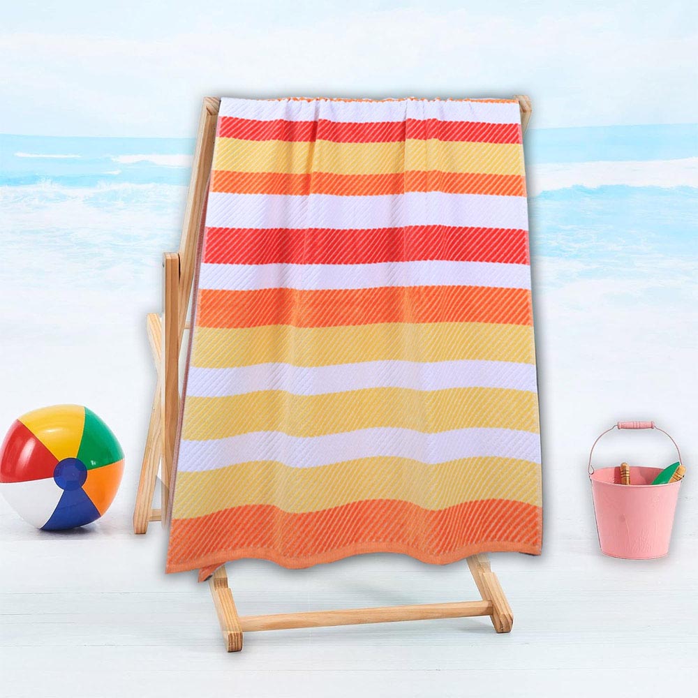 Byft Cotton Jacquard Beach Towel 86x162cm - Orange