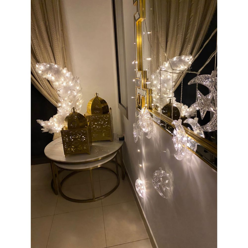 Ramadan Crescent Prelit 90cm/3ft - White