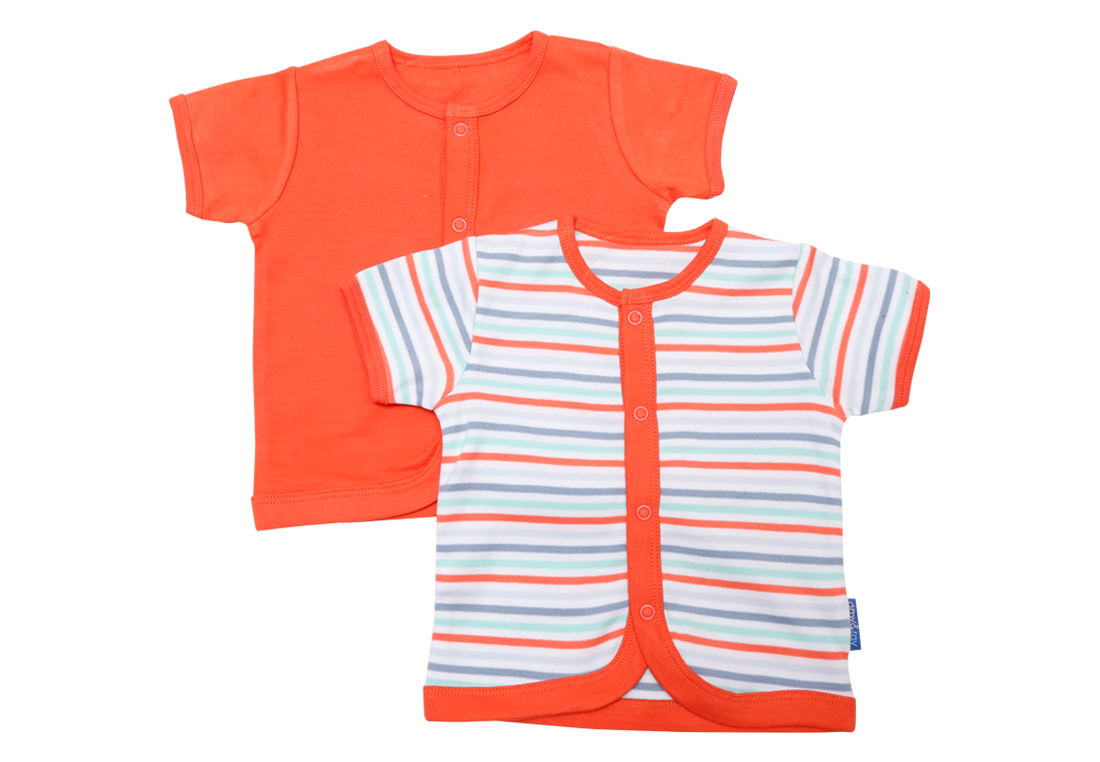 Amy & Ray, Boys Front Open Vest Half Sleeve 2 Pack