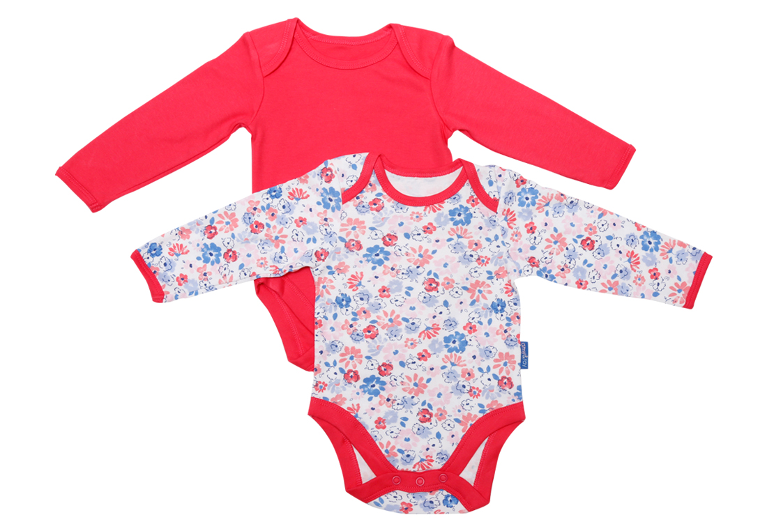 Amy & Ray Girls Full Sleeves Body Suit - Pack of 2