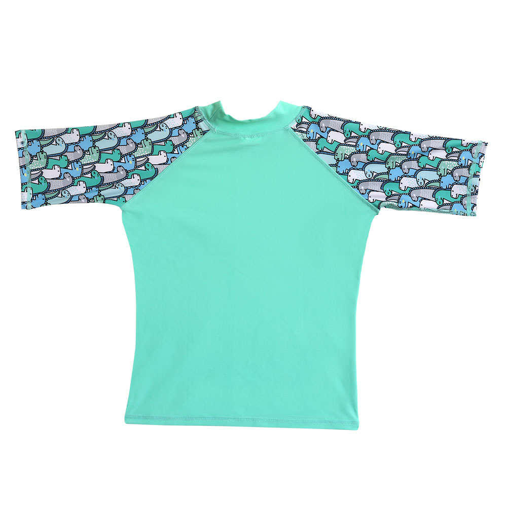 Cool2c Boys Dinosaur Short Sleeve Rashguard - Green