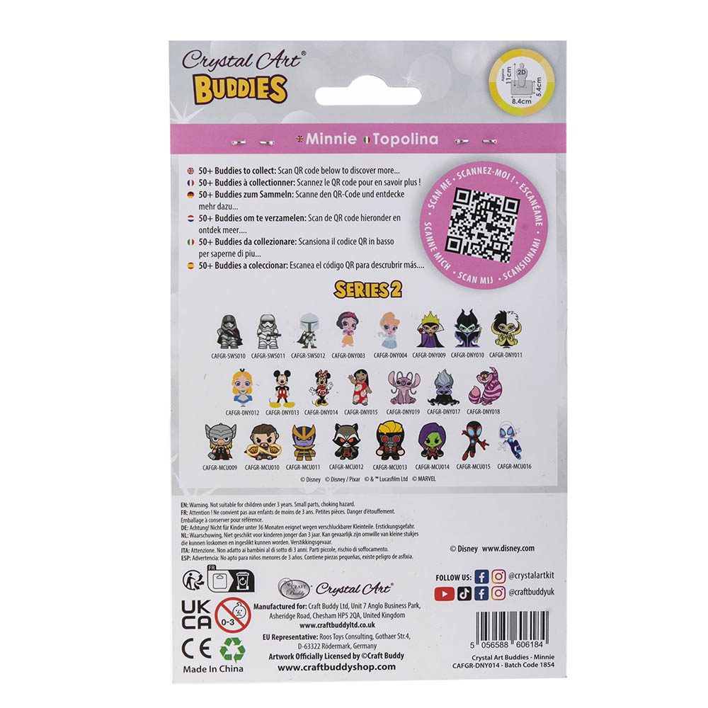 Craft Buddy - Crystal Art Buddy - Minnie - 11 cm