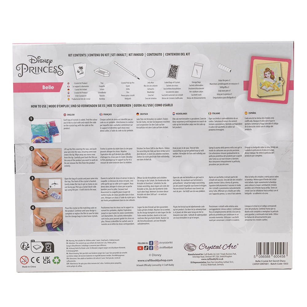 Craft Buddy - Crystal Art Secret Diary - Belle