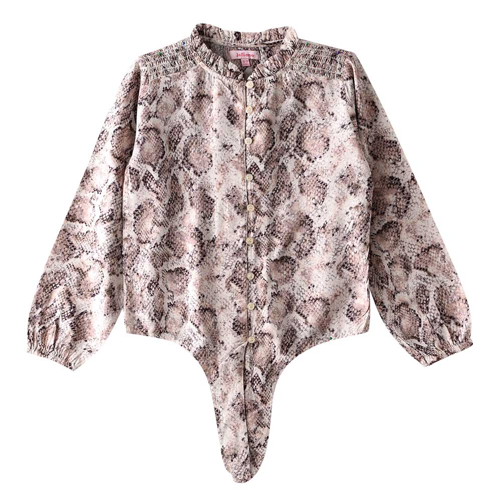 Jelliene Girls Printed Soft Viscose Top - Beige