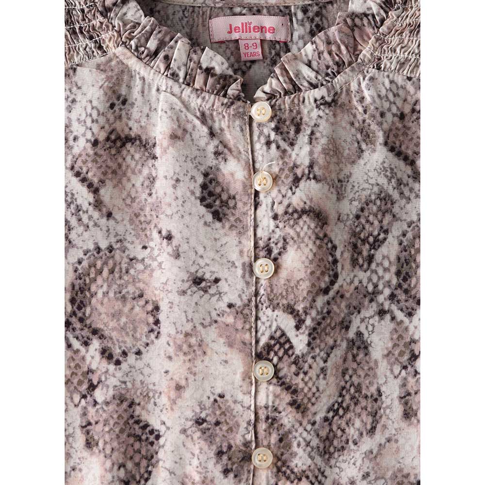 Jelliene Girls Printed Soft Viscose Top - Beige