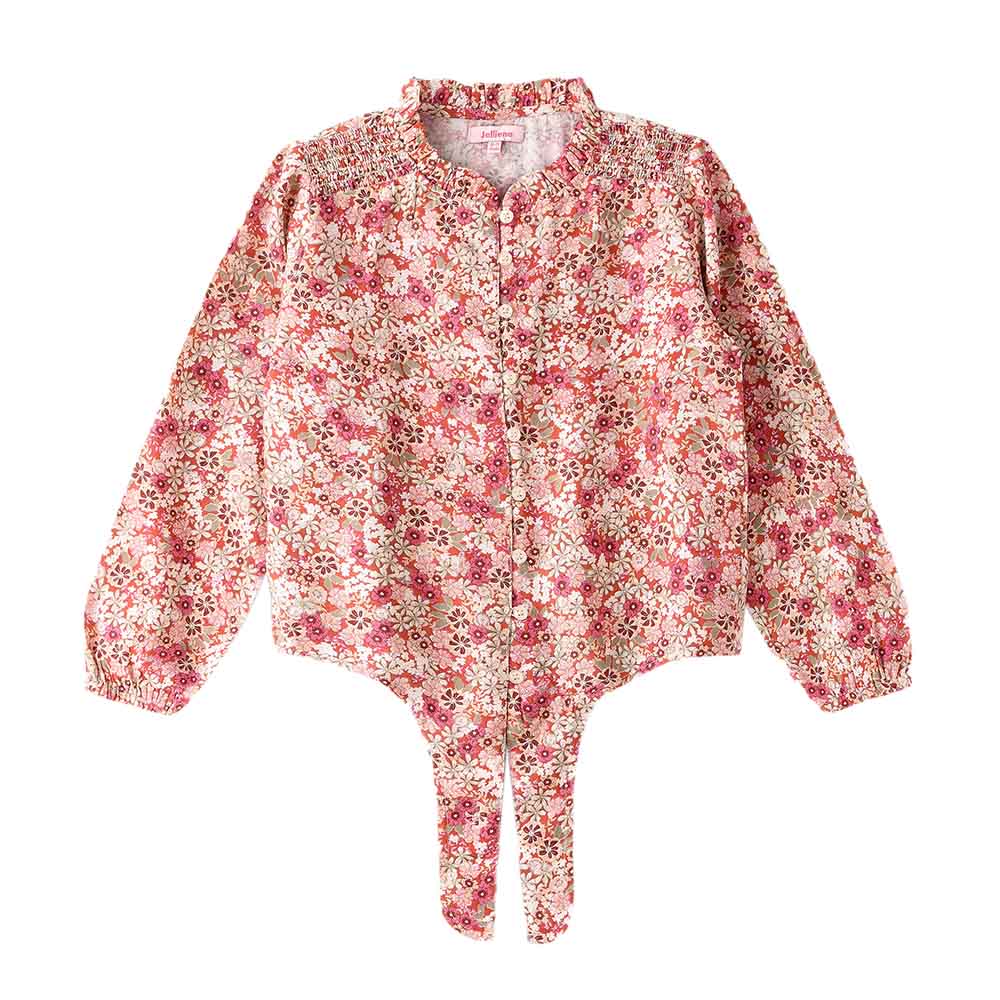 Jelliene Girls Printed Soft Viscose Top - Red