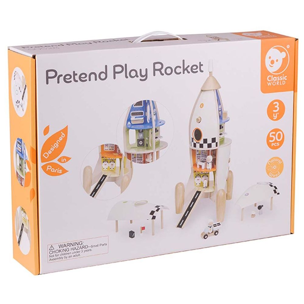 Classic World - Pretend Play Wooden Rocket Toy 