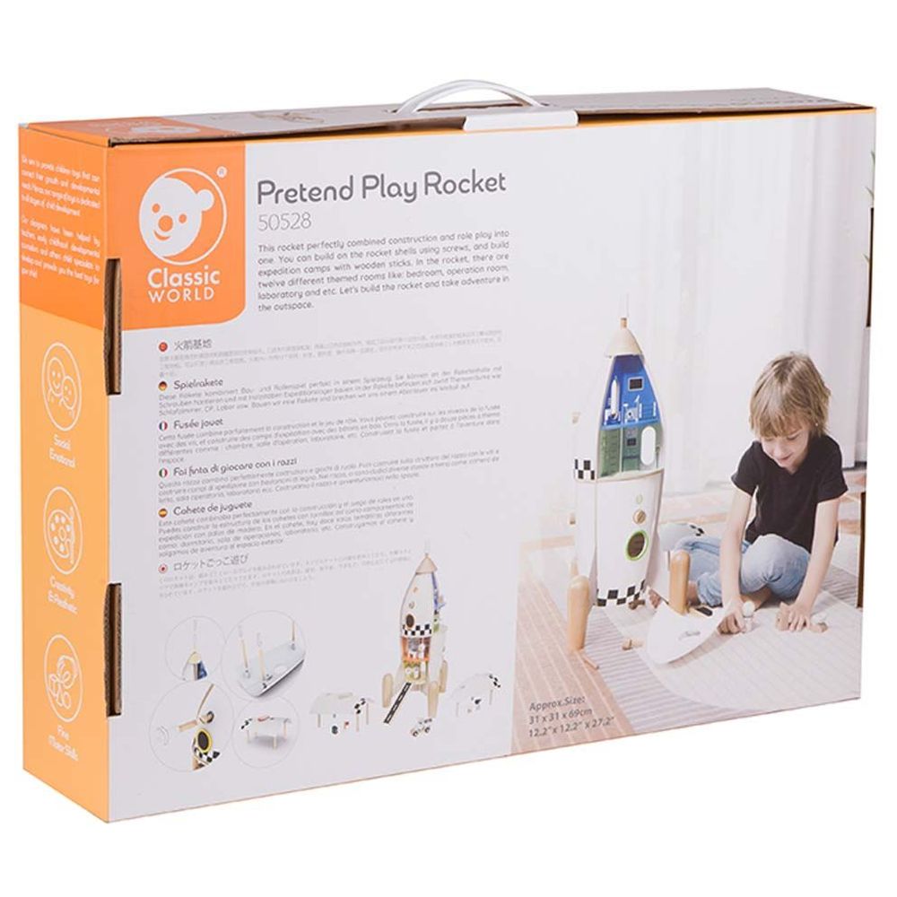 Classic World - Pretend Play Wooden Rocket Toy 