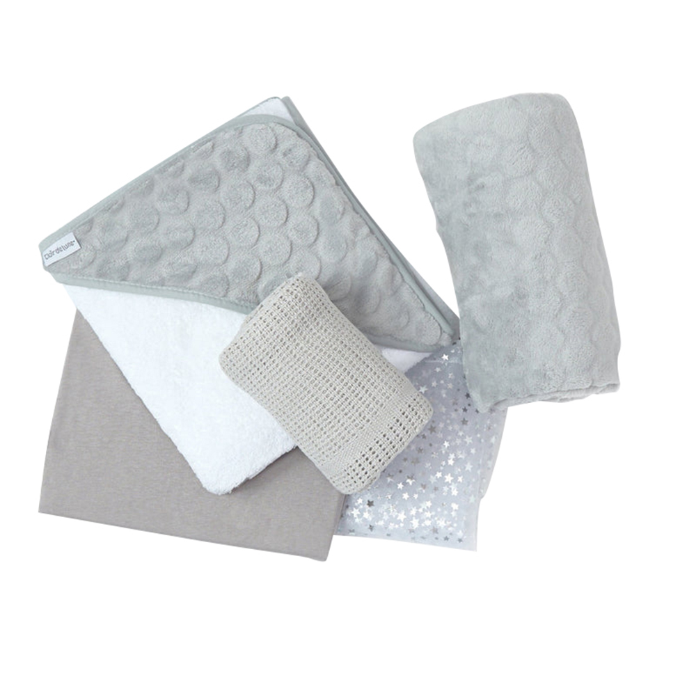 Clair de Lune - Baby Shower Gift Set - Grey - 4pcs