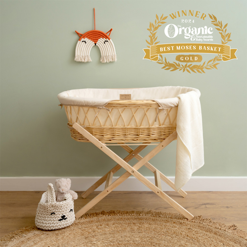 Clair de Lune - Wicker Moses Basket - Organic Natural