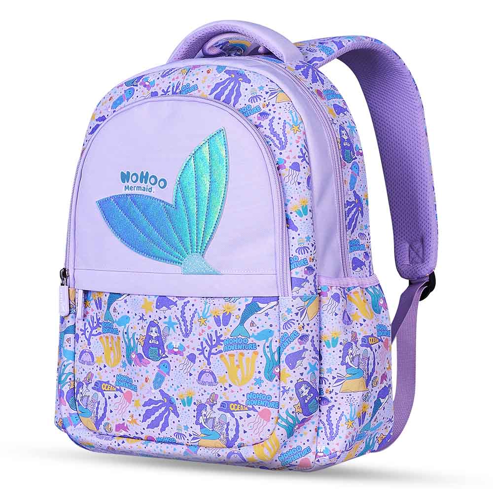 Nohoo - Mermaid School Backpack With Pencil Case - Purple - 16-inch